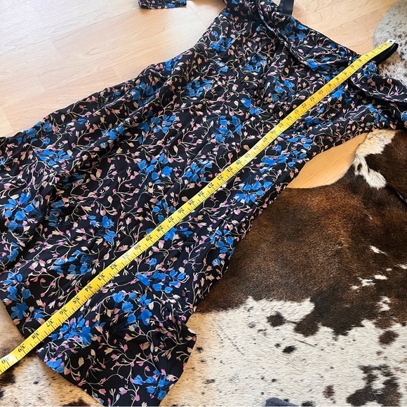 SALONI Silk Floral Ruffled Dress Off the Shoulder Size 8 - Picture 7 of 11